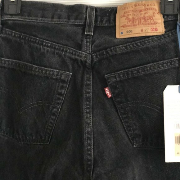 $168 LEVI'S Authorized Vintage 501 Original Straight Leg Jeans Faded Black 26 - Picture 5 of 12